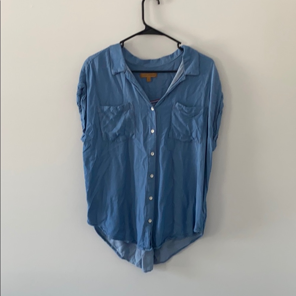 button up, v-line collared shirt